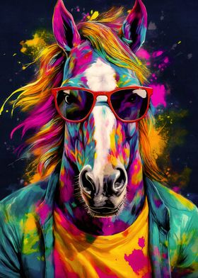 Colorful Horse Portrait