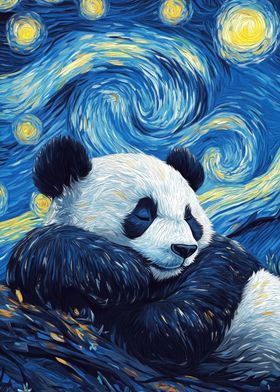 Panda Starry Night