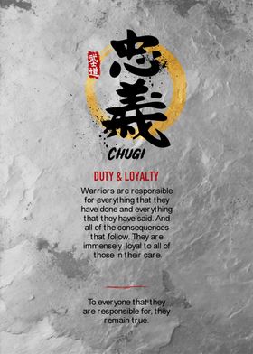 Japanese Calligraphy - Duty & Loyalty