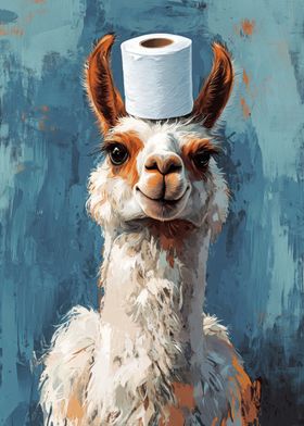 Llama with Toilet Paper Hat