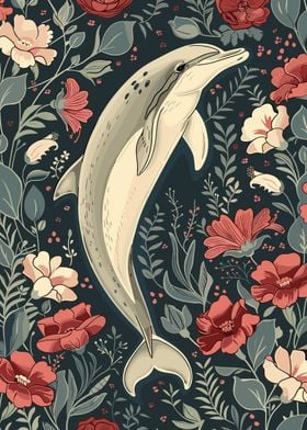 Dolphin in Floral Bloom