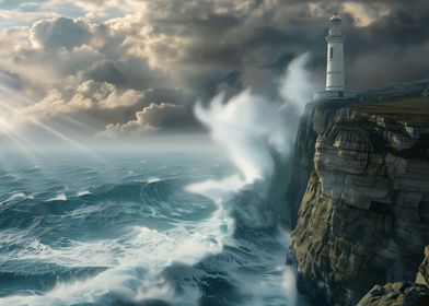 Lighthouse on a Stormy Coast