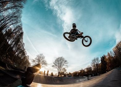 BMX Rider in Mid-Air