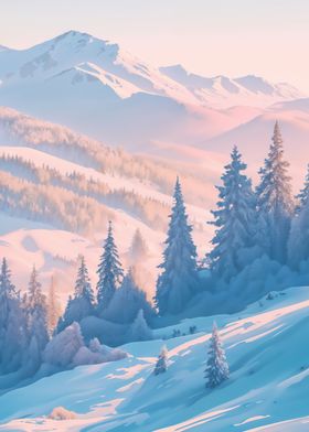 Snowy Mountain Landscape