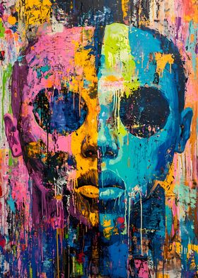 Abstract Portrait in Vibrant Colors