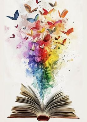 Open Book with Butterflies