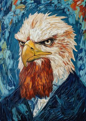 Eagle Portrait in Blue