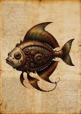 Steampunk Mechanical Fish