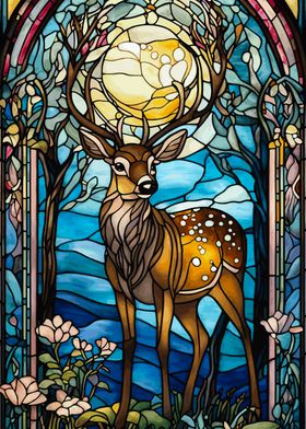 Stained Glass Deer