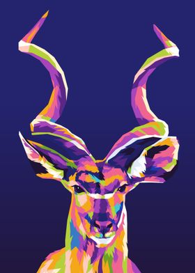 Kudu Antelope Pop Art