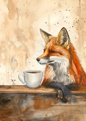 Fox with Coffee