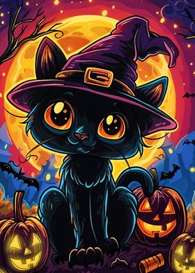 Halloween Witch Cat