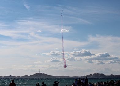 Air Show Smoke blue white red, french flag