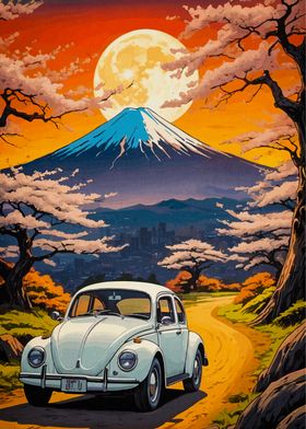 Mount Fuji Vintage Car