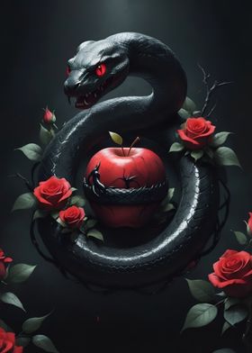 Black Snake and Red Apple