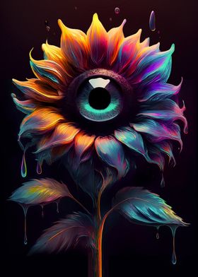 Surreal Sunflower Eye