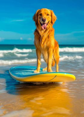 Golden Retriever Surfing