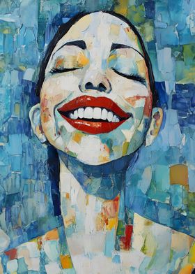 Smiling Woman Painting