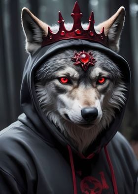 Wolf King with Red Eyes