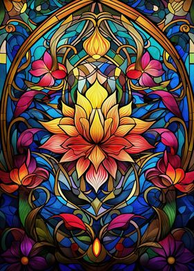 Stained Glass Floral Design