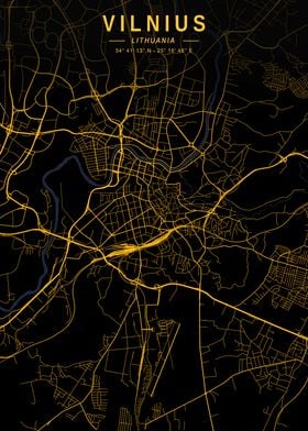 Vilnius Golden City Map