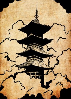 Japanese Pagoda Illustration