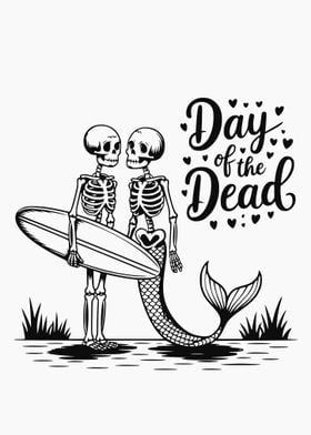 Day of the Dead Mermaid Skeleton