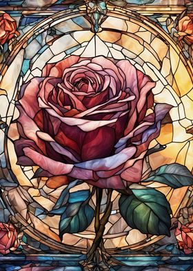 Stained Glass Rose