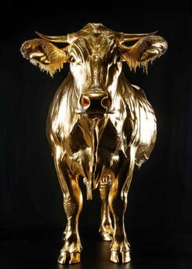 Golden Cow Sculpture