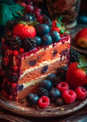 Berry Cake Slice