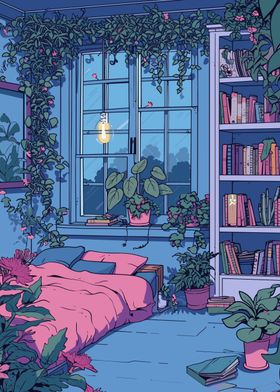 Cozy Bedroom with Plants