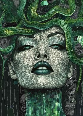 Medusa Mosaic Portrait