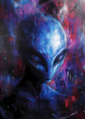 Blue Alien Portrait