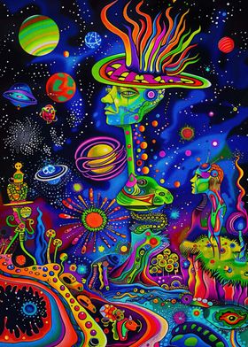 Psychedelic Space Landscape