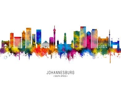 Johannesburg Skyline Watercolor