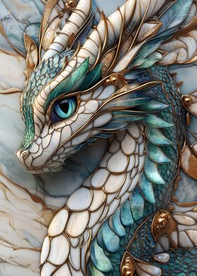 Mosaic Dragon Portrait