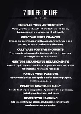 7 Rules of Life Poster