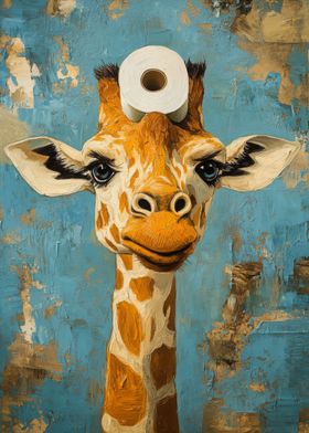 Giraffe with Toilet Paper