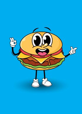 Smiling Burger Character