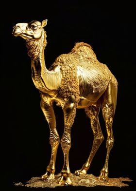 Golden Camel Sculpture