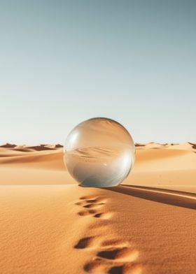 Glass Sphere in Desert