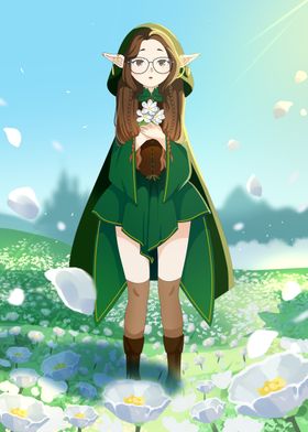 Elf Girl in Green Dress