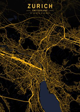 Zurich Golden City Map