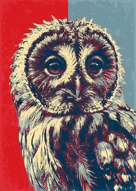 TAWNY OWL Retro