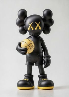 Black & Yellow Kaws Figure