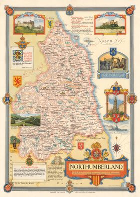 Northumberland Designed and drawn by Ernest Clegg 1947