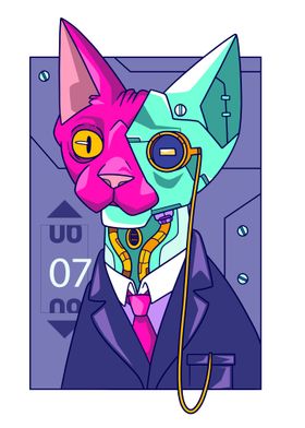 Cybernetic Cat in Suit