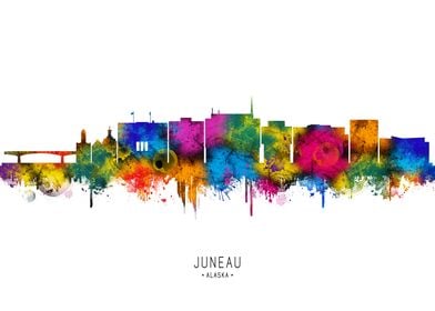 Juneau Alaska Skyline Watercolor