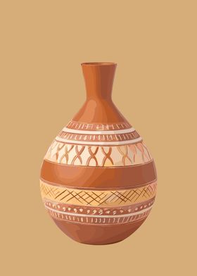 Ornate Clay Vase