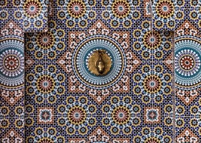 Moroccan Tile Pattern with Faucet